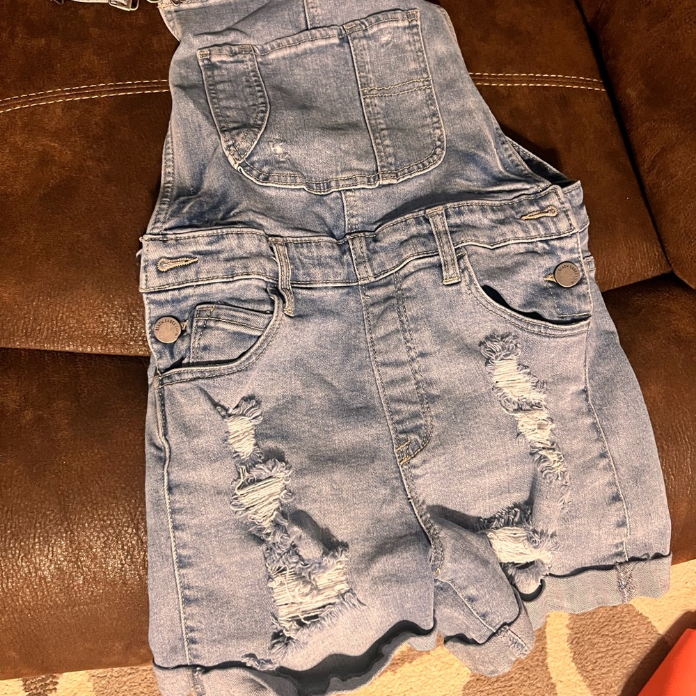 Overall Jean Shorts
